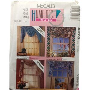 McCalls Home Decor In A Sec 5173 Vintage Sewing Pattern For Window Treatments